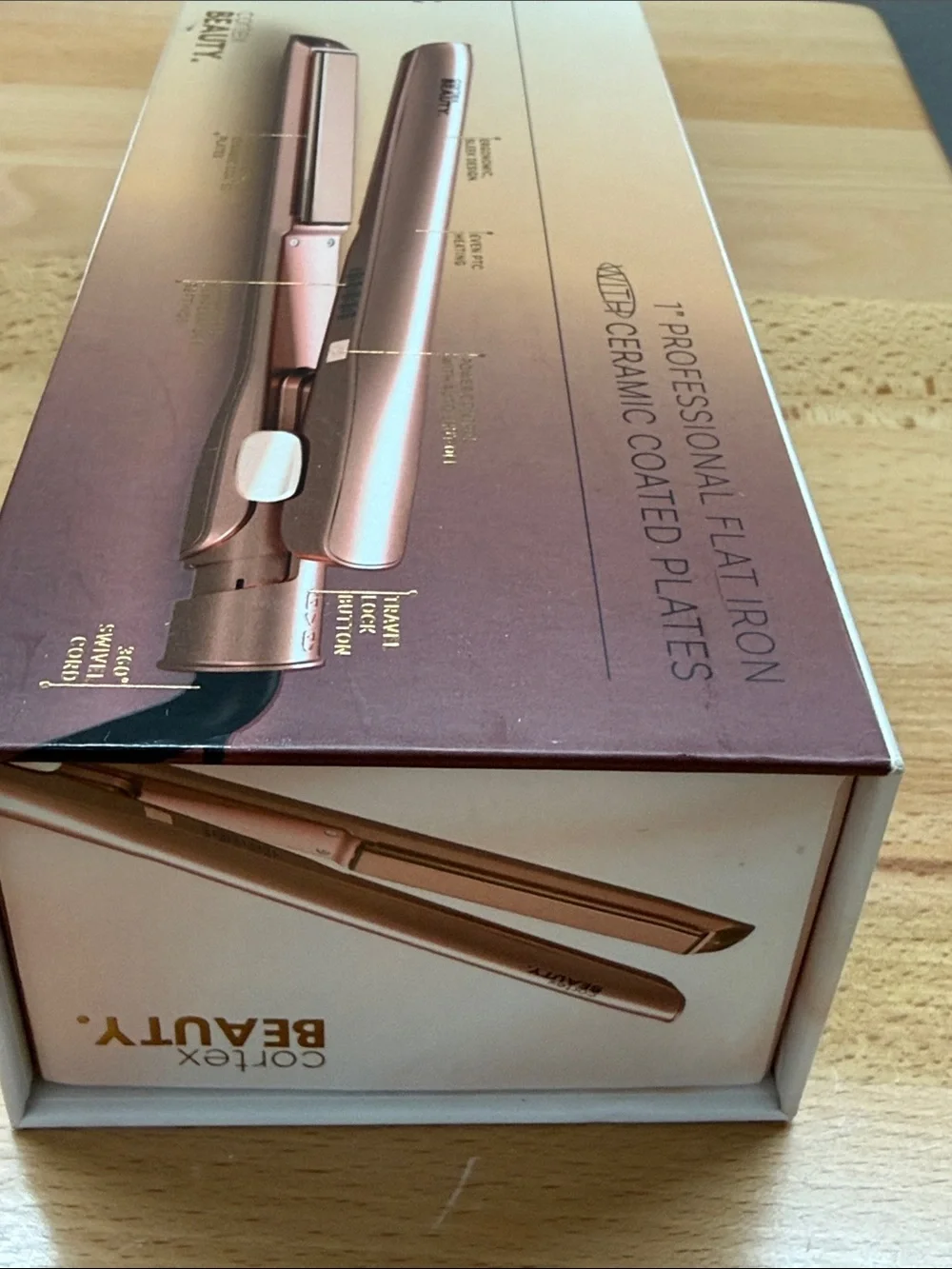 Cortex Beauty Pro Slim 1” Flat Iron Hair Straightener Ceramic Coated Rose Gold